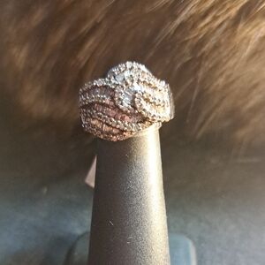 Elegant Sterling Silver & Champagne Diamond Women's Ring